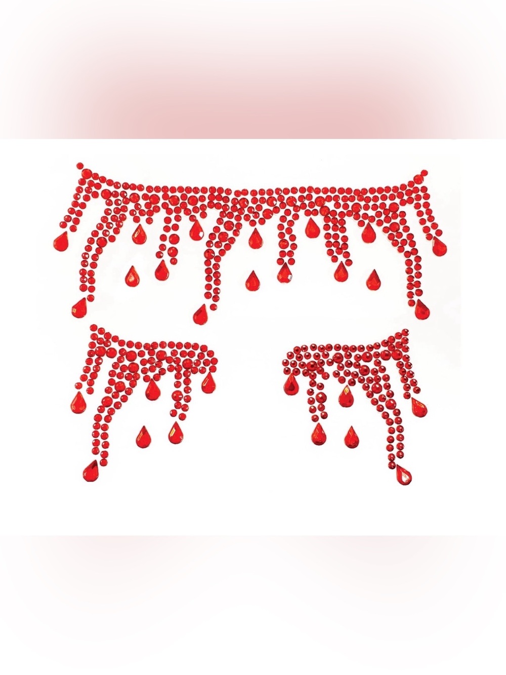 Living Dead by Fun World Bloody Face Neck Gems Red
